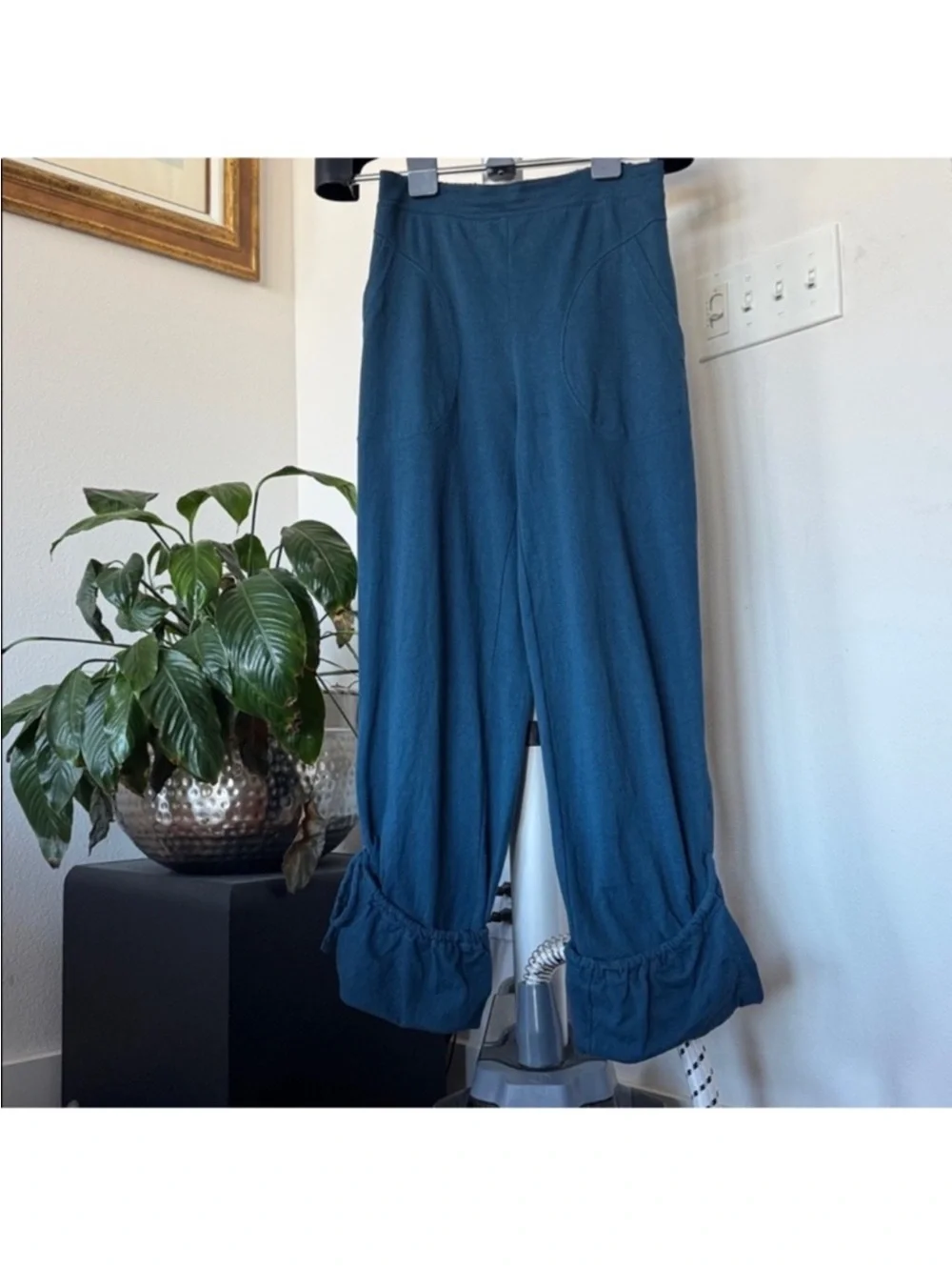 FREE PEOPLE FP Beach Kenny Pants Sz XS Majolica Blue